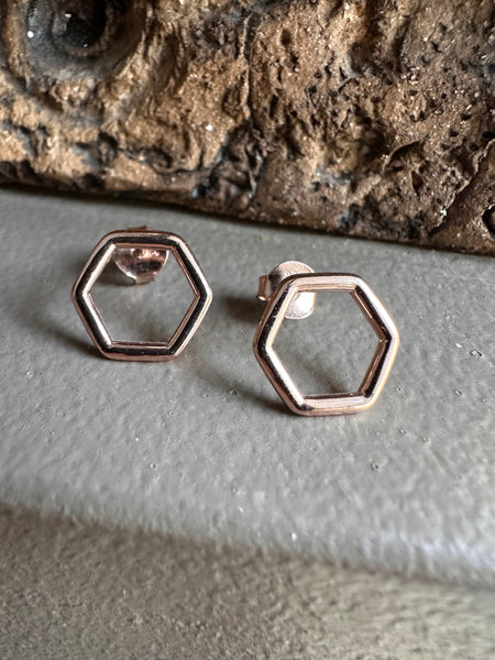 Najo Geo Rose Gold Stud Earring