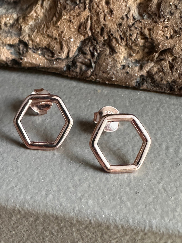 Najo Geo Rose Gold Stud Earring