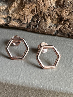 Najo Geo Rose Gold Stud Earring