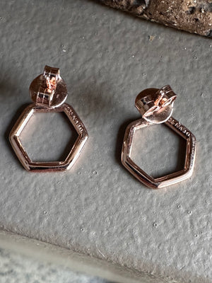 Najo Geo Rose Gold Stud Earring