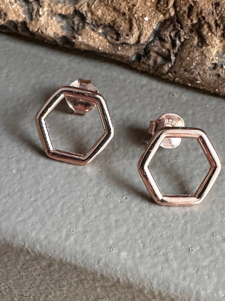 Najo Geo Rose Gold Stud Earring
