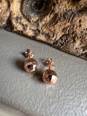 Najo Facette Ball Rose Gold Stud Earring