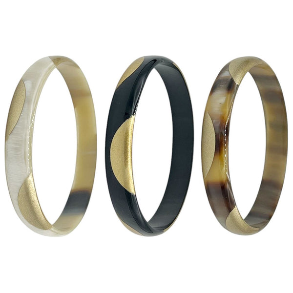 Soyang Paris Two Tone Gold and Horn Bangle