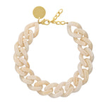 Vanessa Baroni Big Flat Chain Pearl Marble Necklace