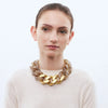 Vanessa Baroni Great Chain Bernstien and Gold Necklace