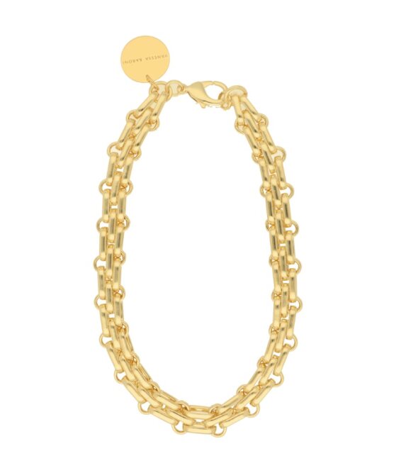 Vanessa Baroni Gold Three Layered Necklace