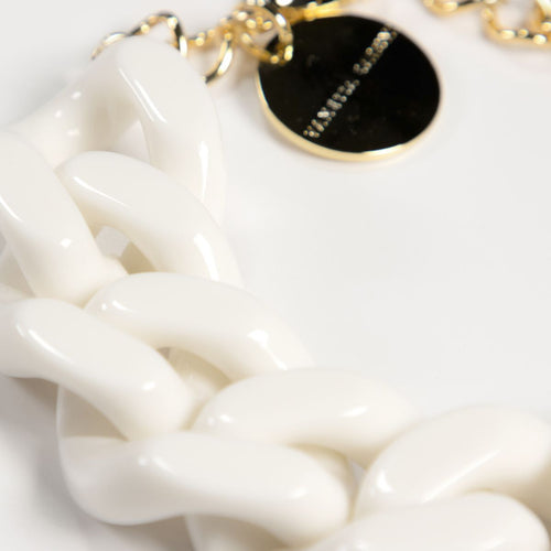 Vanessa Baroni Big Flat Chain Off White Necklace