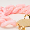 Vanessa Baroni Flat Chain Neon Pink Marble Bracelet