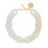 Vanessa Baroni Oval Link Pearl Marble Necklace