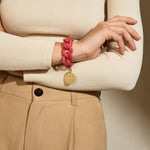 Vanessa Baroni Flat Chain Fushia Marble Bracelet