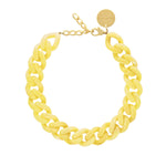 Vanessa Baroni Flat Chain Yellow Marble Necklace