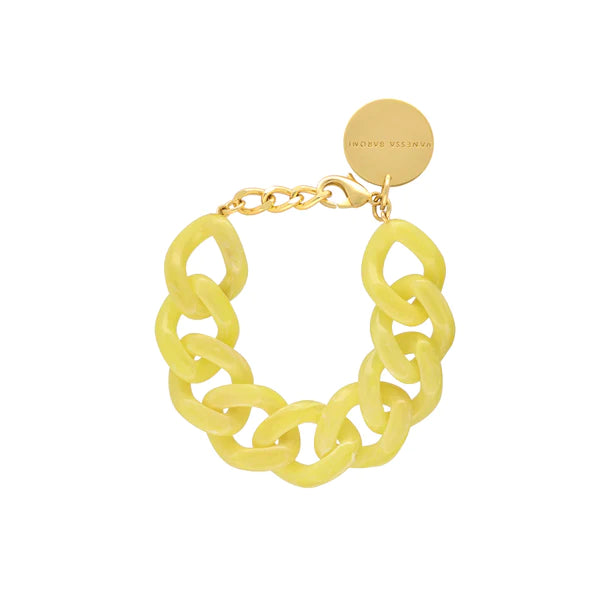 Vanessa Baroni Flat Chain Yellow Marble Bracelet
