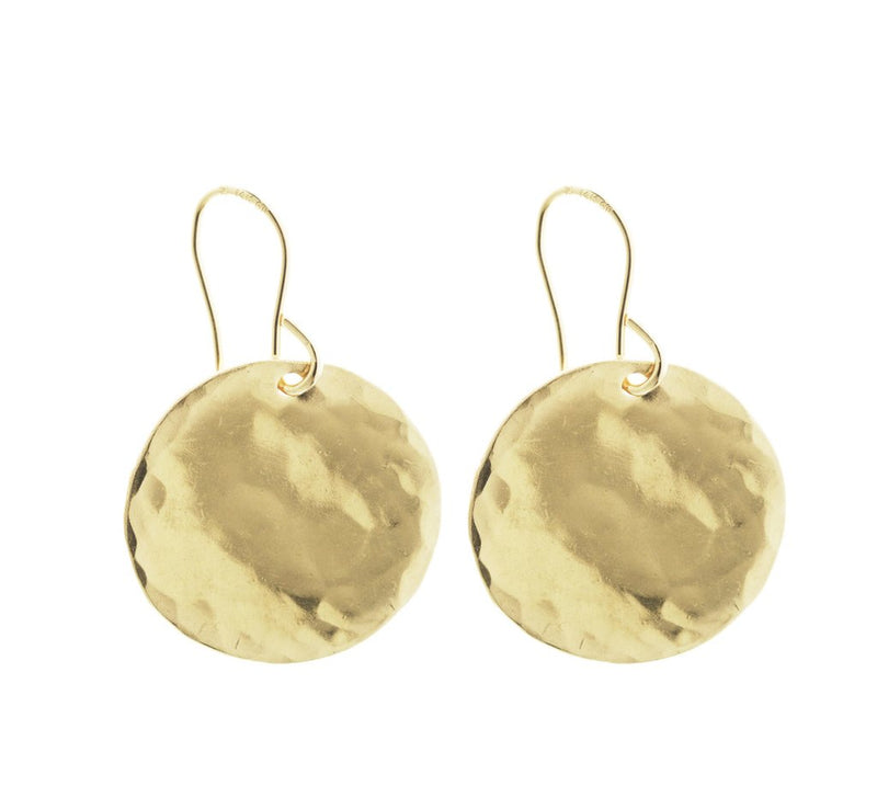 Misuzi Hammered Disc Earrings Gold - Misuzi - Jewellery - Paloma + Co Adelaide Boutique