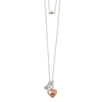 Von Treskow Two Tone Rose Gold Puffy Heart Necklace - Von Treskow - Jewellery - Paloma + Co Adelaide Boutique