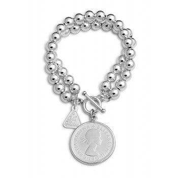 Von Treskow Sterling SILVER 8MM DOUBLE ROW BALL BRACELET WITH FLORIN - Von Treskow - Jewellery - Paloma + Co Adelaide Boutique
