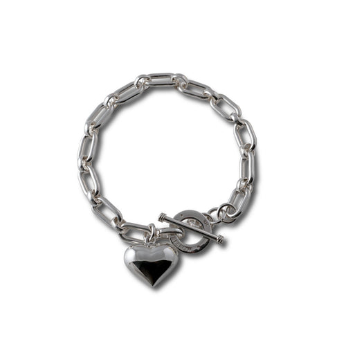 Von Treskow SOLID SILVER BRACELET WITH PUFFY HEART - Von Treskow - Jewellery - Paloma + Co Adelaide Boutique