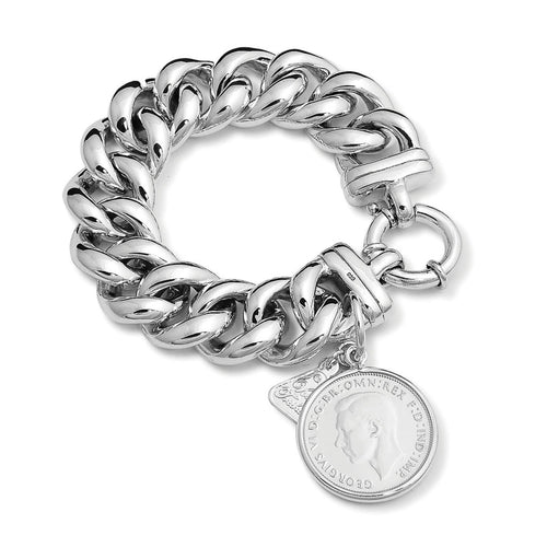 W Von Treskow  BIG MAMA FLORIN COIN BRACELET Sterling Silver - Von Treskow - Jewellery - Paloma + Co Adelaide Boutique