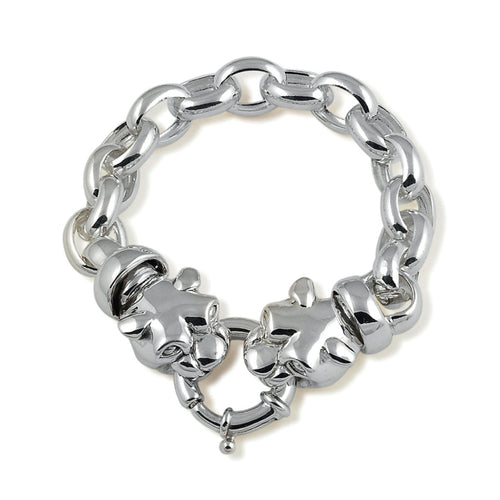 Von Treskow sterling silver Panther Bracelet with belcher Chain - Von Treskow - Jewellery - Paloma + Co Adelaide Boutique