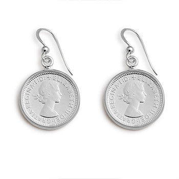 Von Treskow Sterling Silver Authentic 6 Pence Coin Earrings - Von Treskow - Jewellery - Paloma + Co Adelaide Boutique