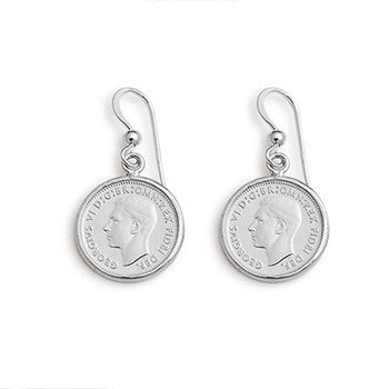 Von Treskow Sterling Silver Authentic 3 Pence Coin Earrings - Von Treskow - Jewellery - Paloma + Co Adelaide Boutique