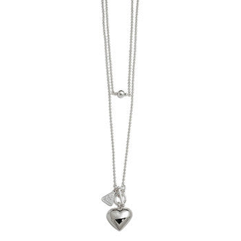 Von Treskow Sterling Silver Ball Chain Puffy Heart Necklace - Von Treskow - Jewellery - Paloma + Co Adelaide Boutique