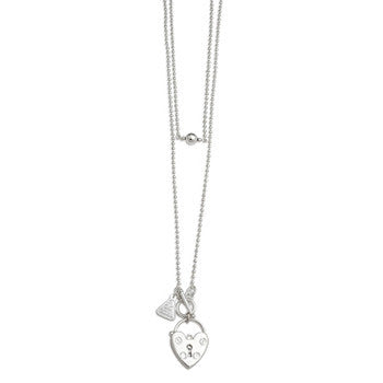 Von Treskow Sterling Silver Ball Chain Heart Padlock Necklace - Von Treskow - Jewellery - Paloma + Co Adelaide Boutique