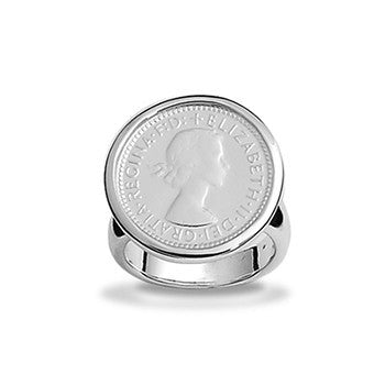 Von Treskow Sterling Silver Authentic 6 Pence Coin Ring - Von Treskow - Jewellery - Paloma + Co Adelaide Boutique