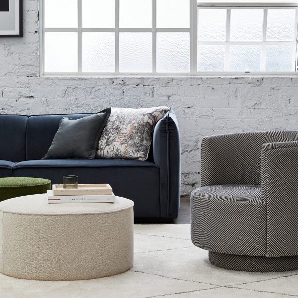 Darcy and Duke Belamy Piped Ottoman Large