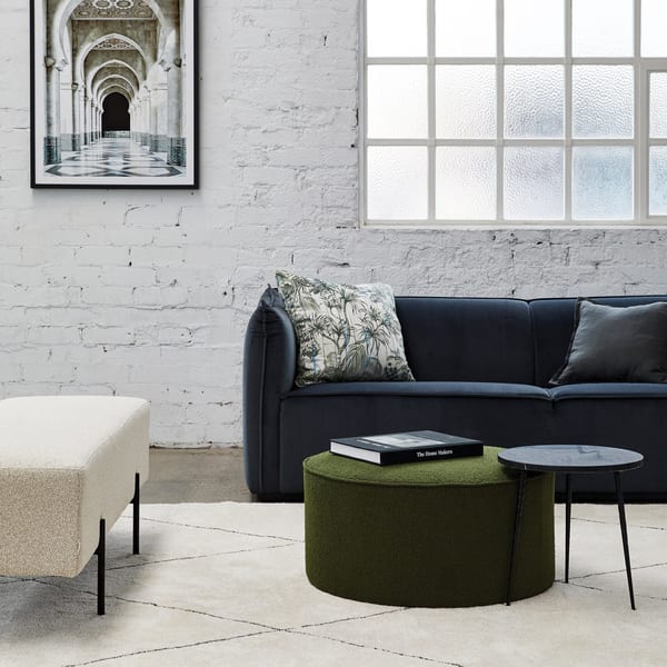 Darcy and Duke Belamy Piped Ottoman Large