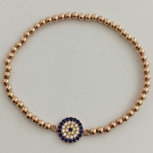 Gold Filled Evil Eye Bracelet with Swarovski Crystals
