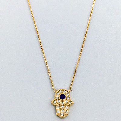 Gammie Sterling Silver Gold Plated Hamsa Hand Fine Link Chain Necklace - Gammies - Jewellery - Paloma + Co Adelaide Boutique