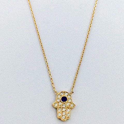 Gammie Sterling Silver Gold Plated Hamsa Hand Fine Link Chain Necklace - Gammies - Jewellery - Paloma + Co Adelaide Boutique
