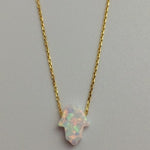 Gammie Opal Humsa Fine Chain Gold Plated Necklace