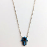 Gammie Hamsa Hand Turquoise Sterling Silver Fine Chain Necklace - Gammies - Jewellery - Paloma + Co Adelaide Boutique