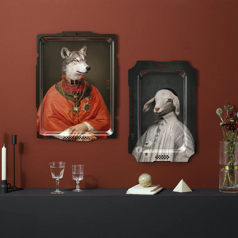ibride Galerie De Portraits Rectangle Tray - Le Loup