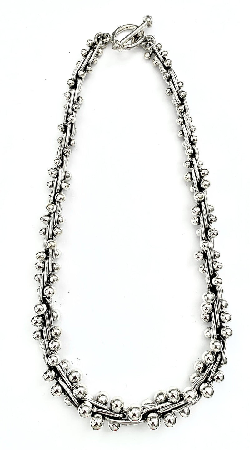 Iron Clay Sterling Silver Big Spratling Oxidised Necklace
