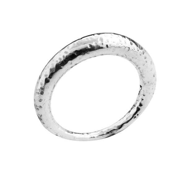 Iron Clay Beaten Sterling Silver Ring