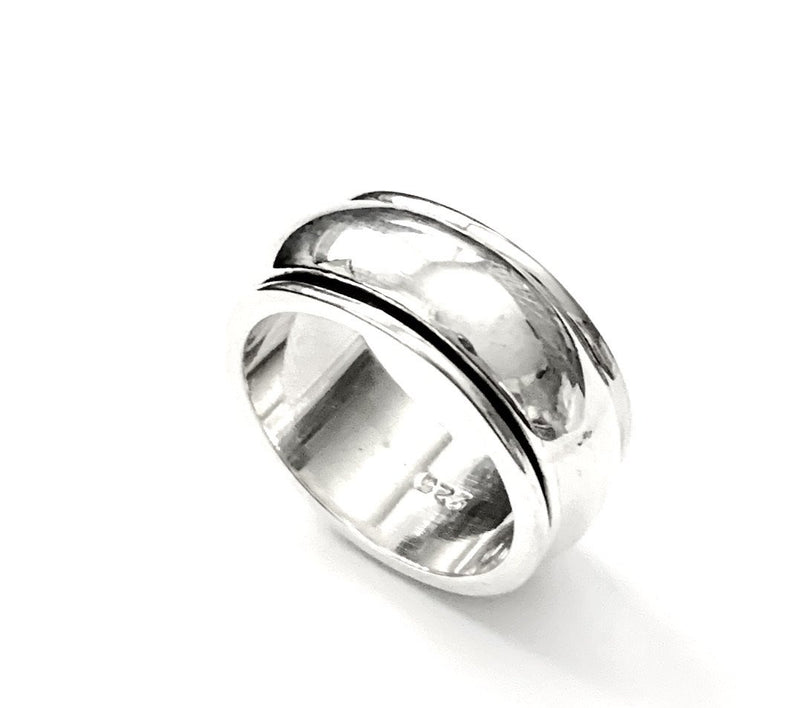 Iron Clay Spinner Ring Sterling Silver