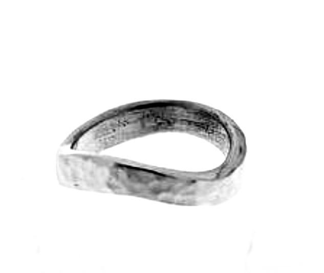 Iron Clay Sterling Silver Hammered Wonky Ring