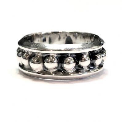 Iron Clay Sterling Silver Wide  Ring