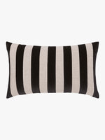 L and M Home Etro Luxury Velvet and Linen Stripe Cushion Black