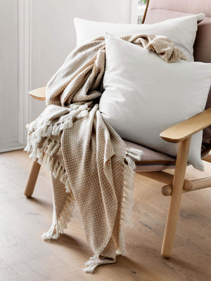 L&M Home Cashmere Copenhagen Wheat Throw