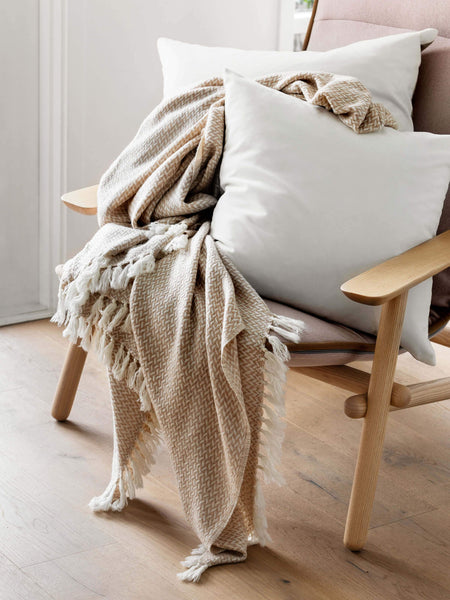 L&M Home Cashmere Copenhagen Wheat Throw