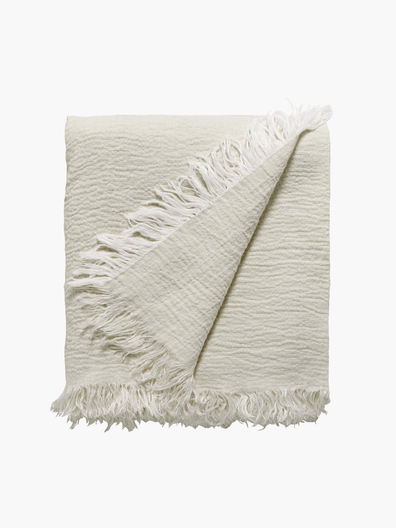 L and M Home Ava Nougat Linen Throw
