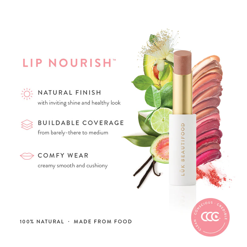 Luk Beautifood Lip Nourish Organic Natural Lipstick Rose