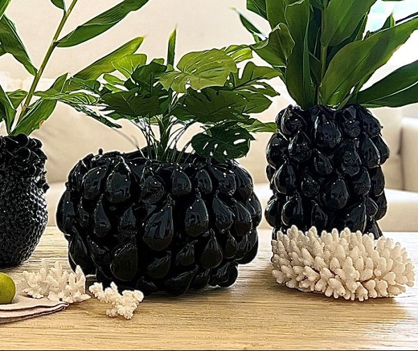 Fig Black Gloss Ceramic Vase