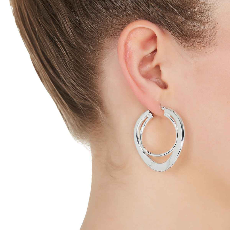 A Najo Earring Strudel Silver Hoop