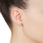 Najo Dora Oval Huggie Yellow Gold Earrings