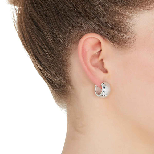 Najo Large Silver Huggie Earring