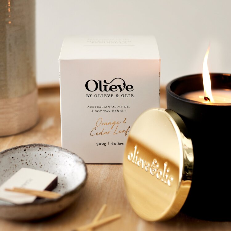 Olieve and Olie Christmas Candles